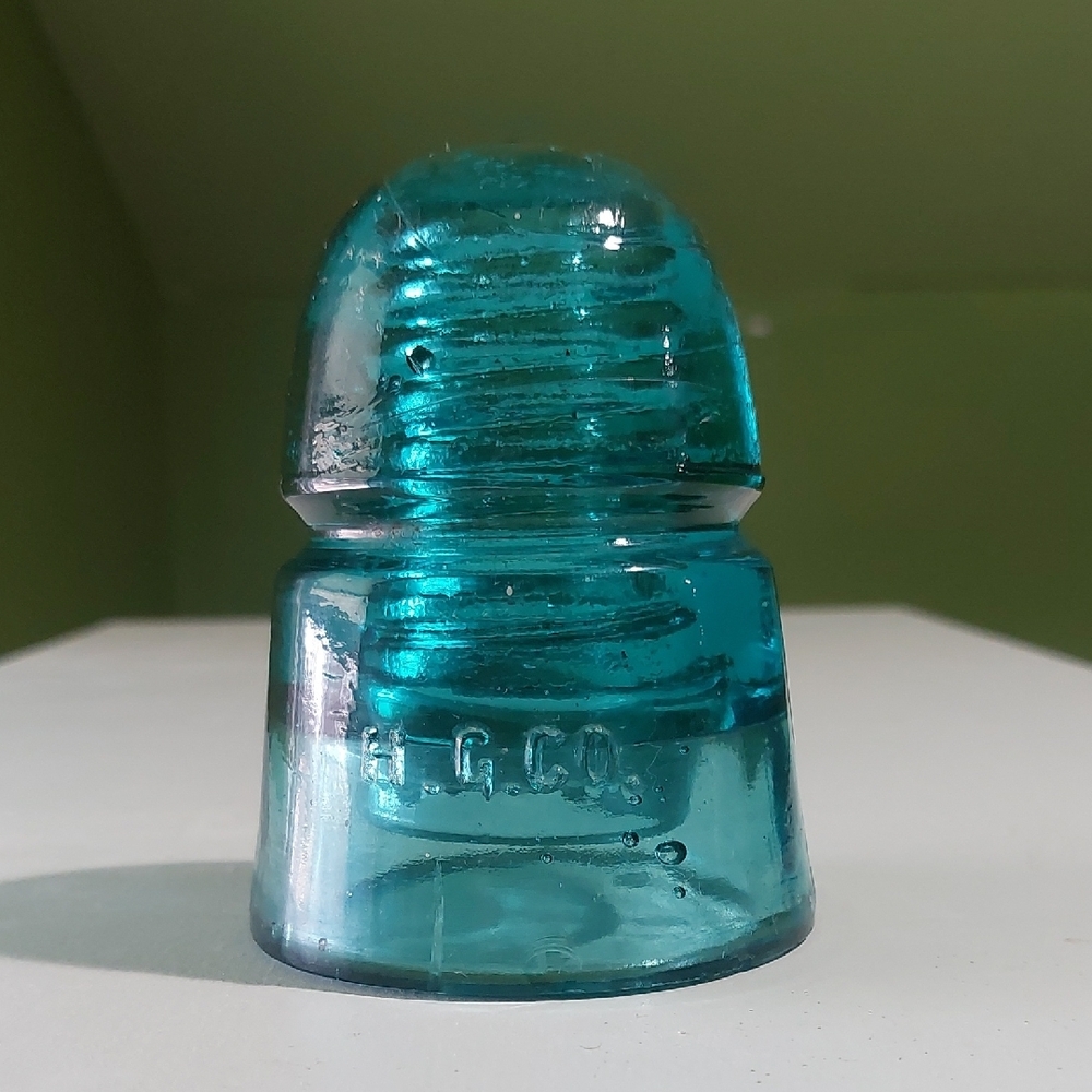 Teal Antique Hemingray Glass Insulator, Home Decor